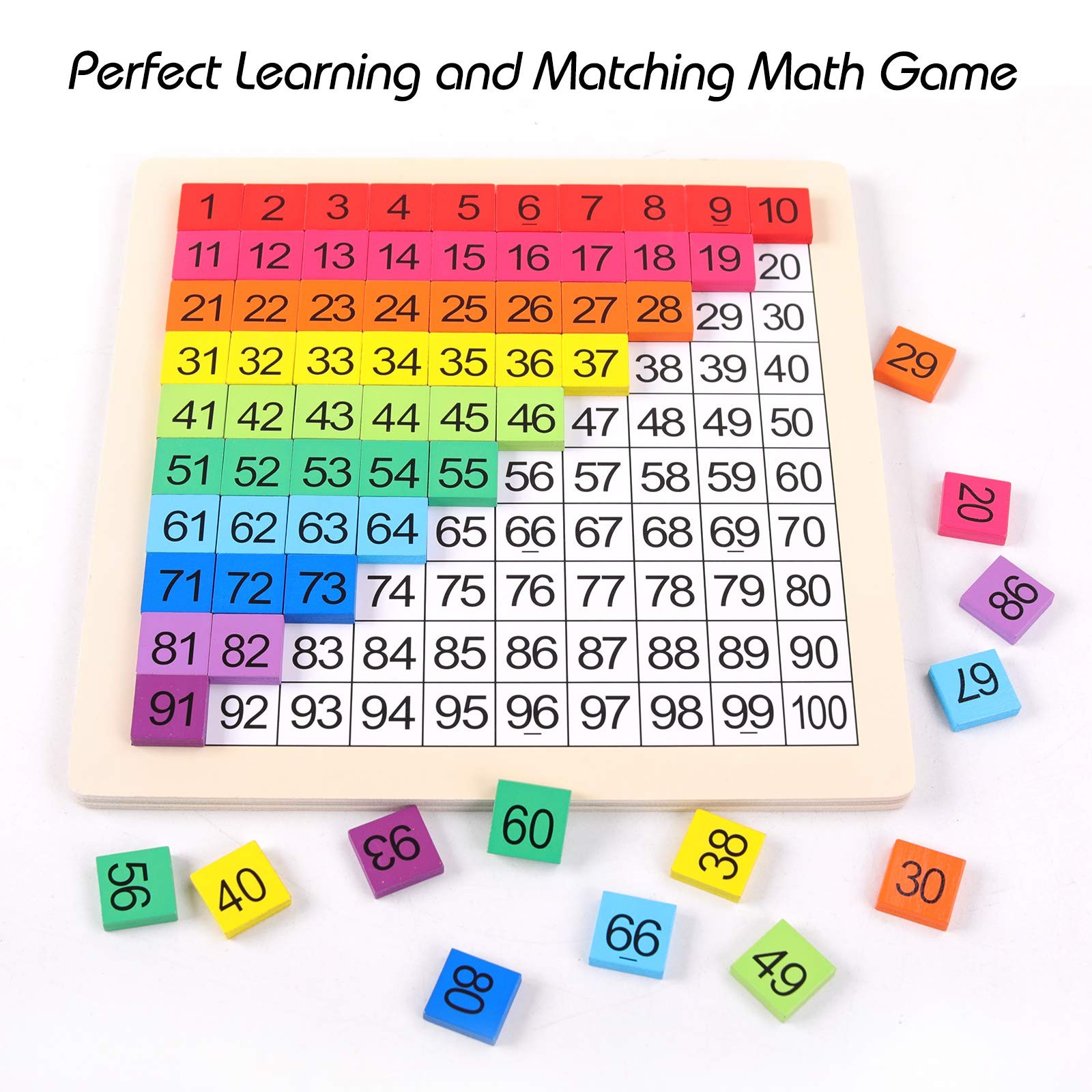 Wooden Montessori Math Counting Hundred Board Toys, 1-100 Consecutive Numbers.