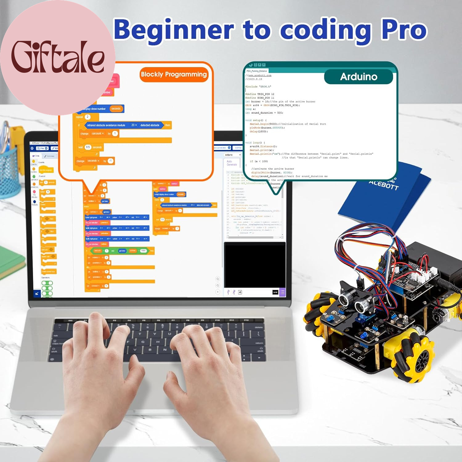 Smart Robot Car Kit Compatible with Arduino, Robotics for Kids Ages 8-12 12-16,