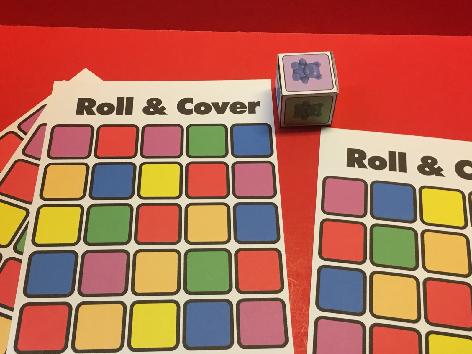 Bears Roll & Cover Game (4 Players) – Laminated – Pre school Kindergarten