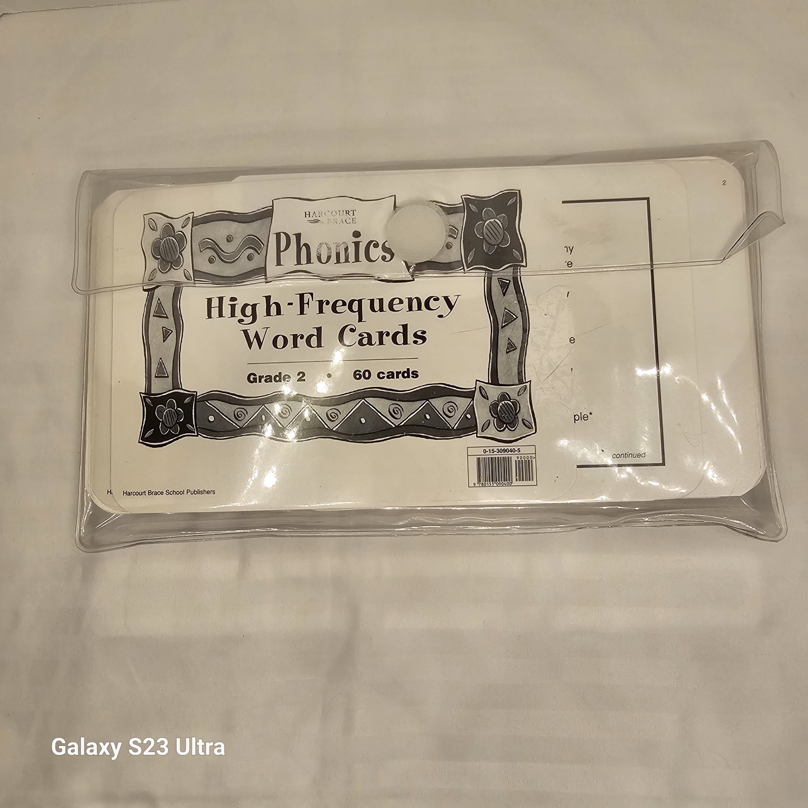 2nd Grade Phonics Word Cards COMPLETE SET 60 CARDS in Plastic Envelope Harcourt