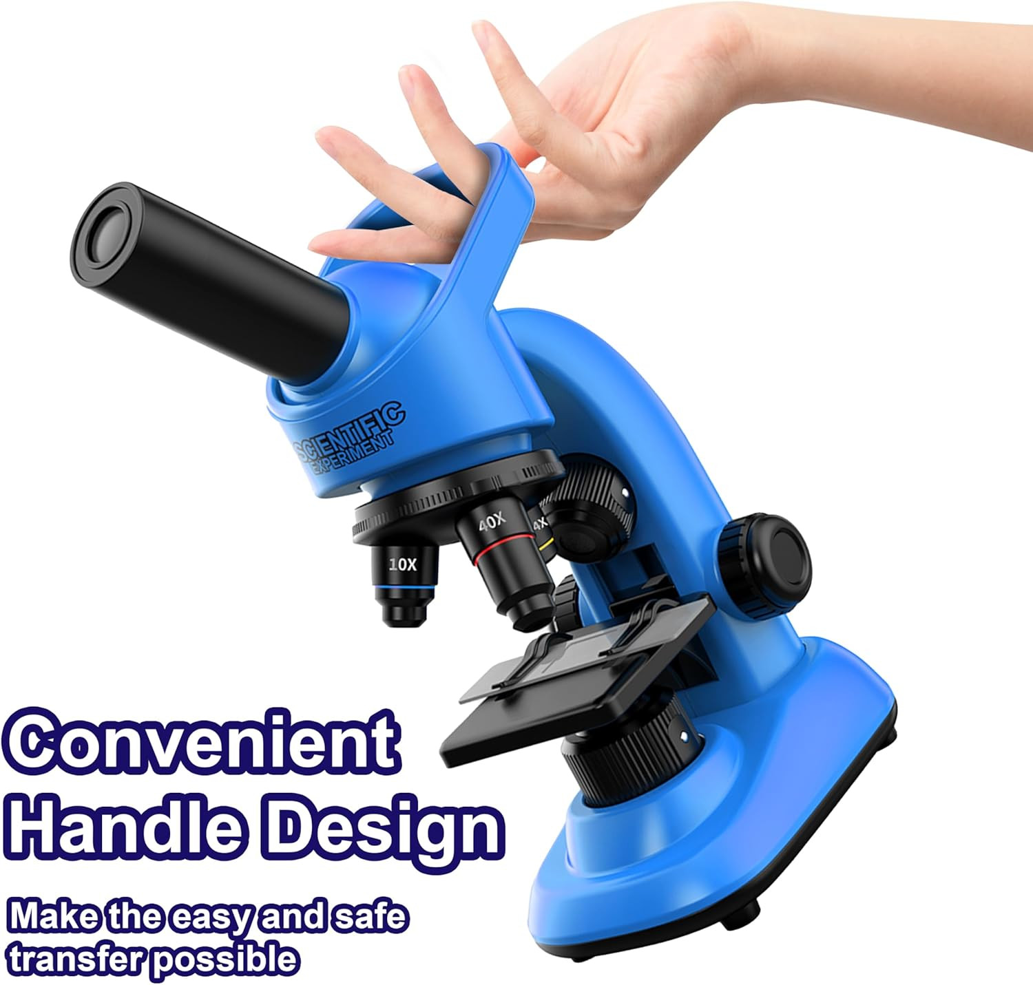Kids Microscope Kit 40-1600x with LED Lights & Tools for STEM Learning Ages 6-12