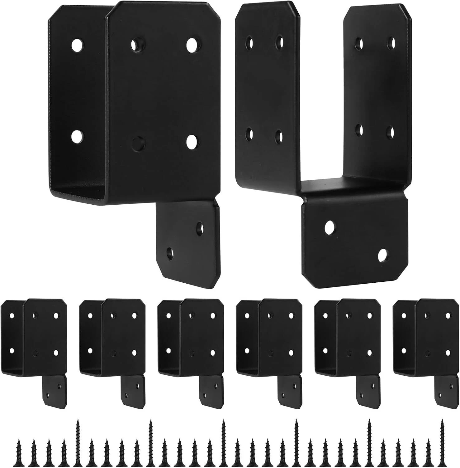 16pcs Black Caps Tie Bracket for 2×4 Post, Post Anchor Connector Carbon Steel