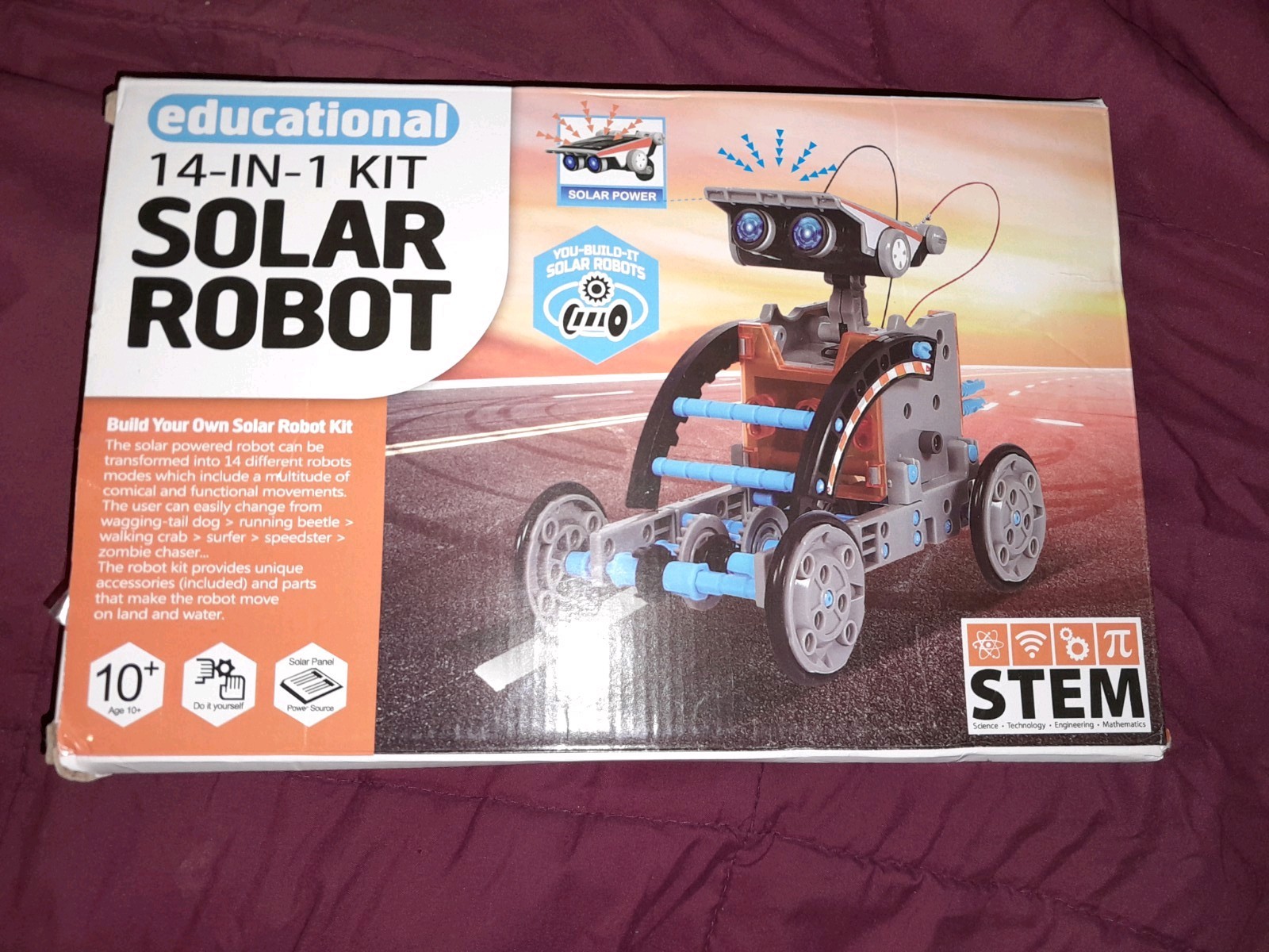 14 in 1 STEM Education Solar Powered Robot Building Kit Science Experiment Toys