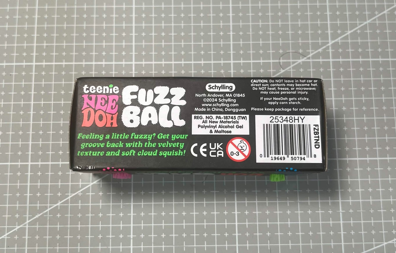NeeDoh Teenie Fuzzball Velvet Squeeze Toy 3 Pack. Random Colors. Fuzz Ball