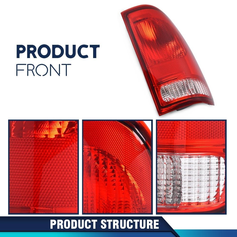 Red Lens Black Housing Tail Lights for Ford F150 F250 F350 1997-2007