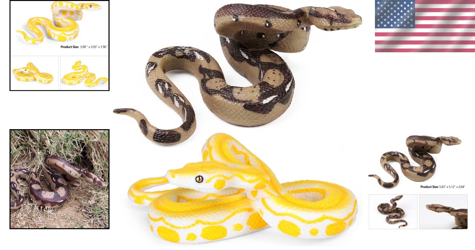 Realistic Fake Snakes Toy Pack – Halloween Prank Props