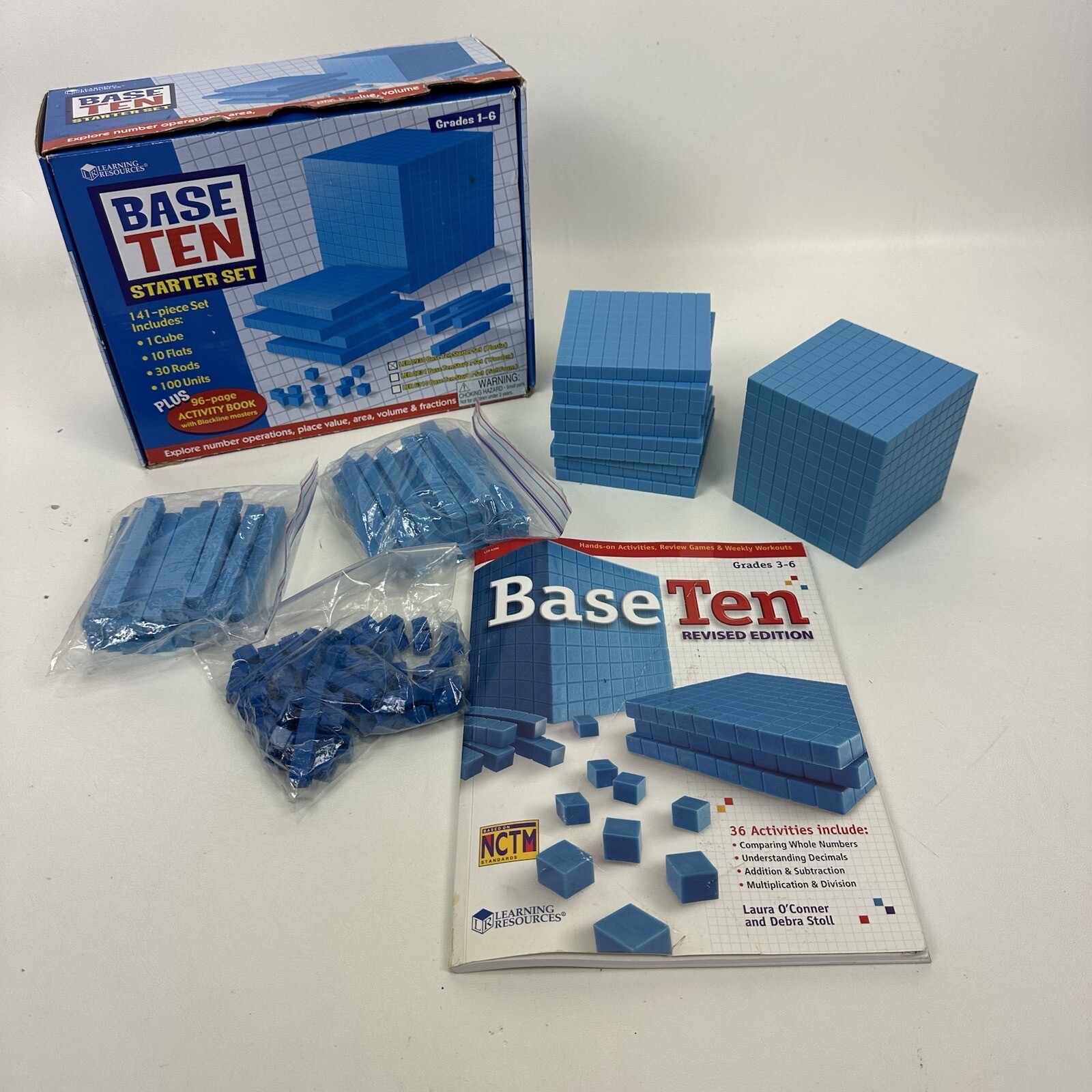 Base Ten Starter Set Learning Resources 161 pc Interlocking Grade 3-6 Workbook
