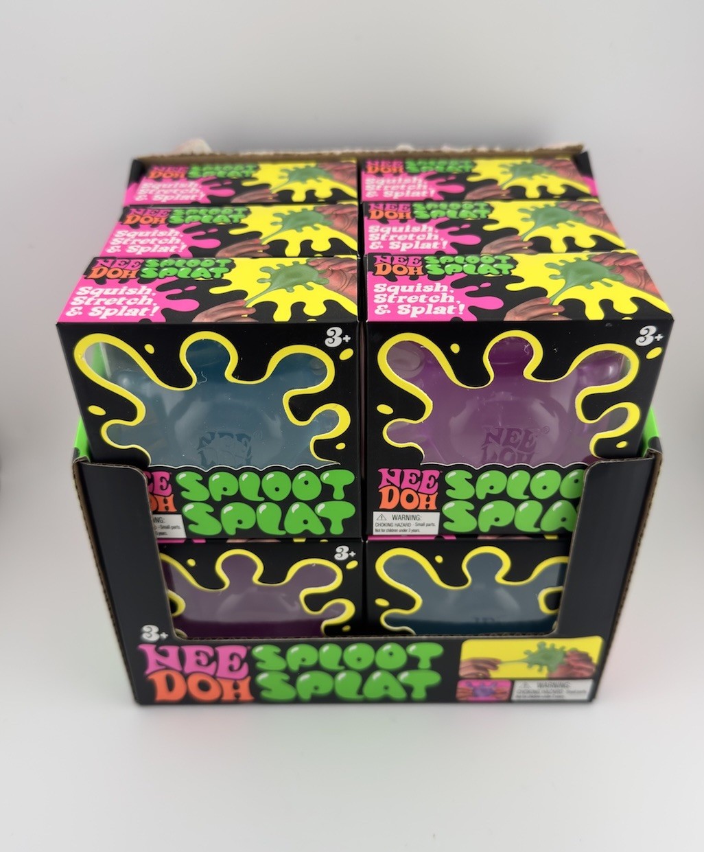 VIRAL NeeDoh Sploot Splat LOT OF 12 Nee Doh Splootsplat WITH DISPLAY BOX
