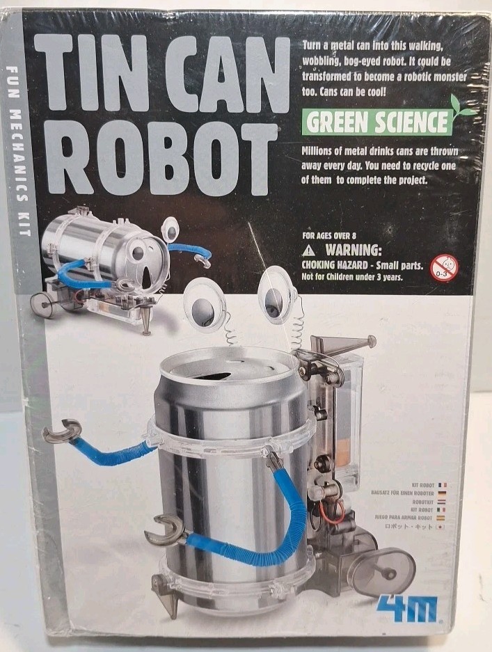 4M Tin Can Robot Green Science 4M Mechanics Kit New Factory Sealed