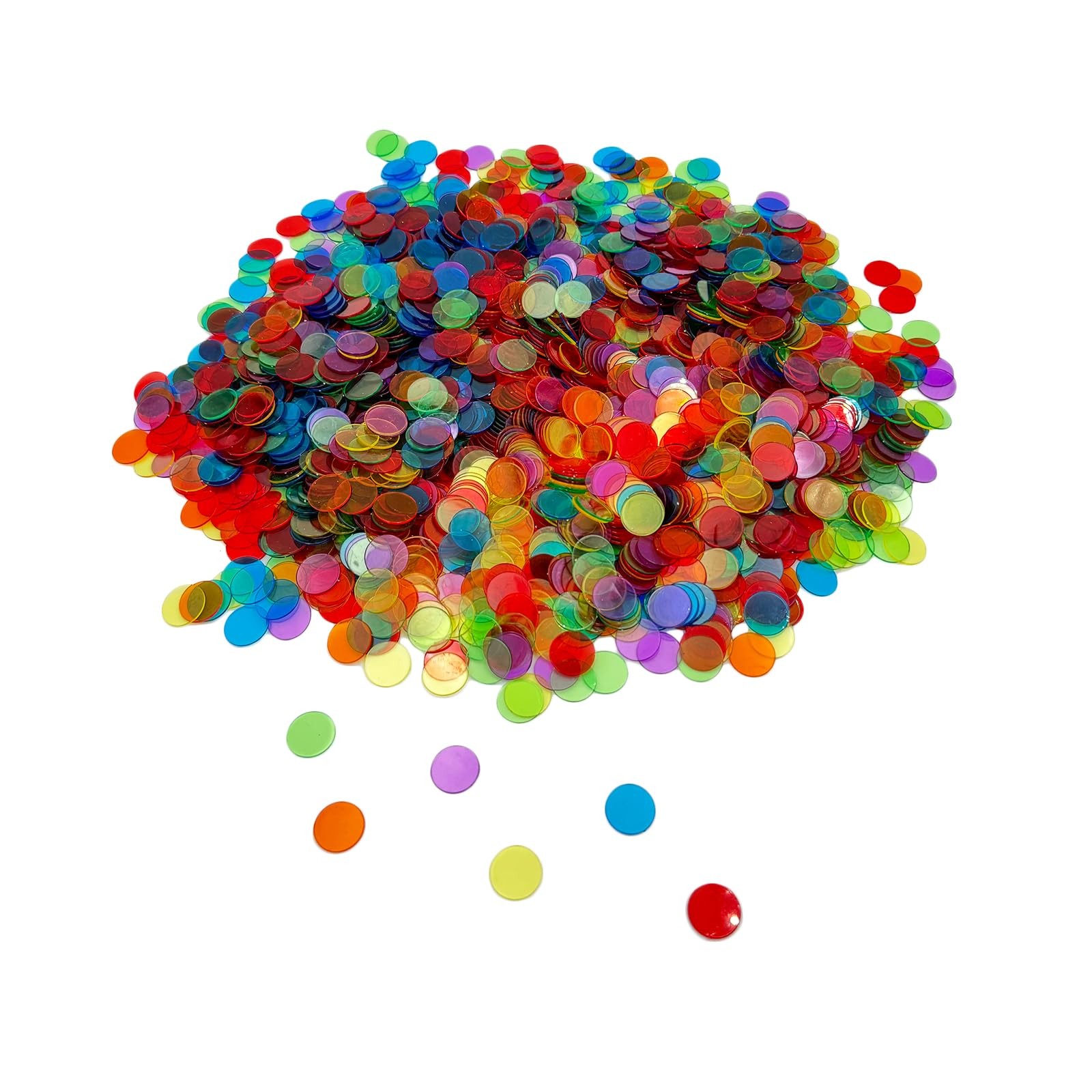 2000 Pieces 3/4 inch Transparent 6 Color Clear Bingo Counting Chips Plastic M…