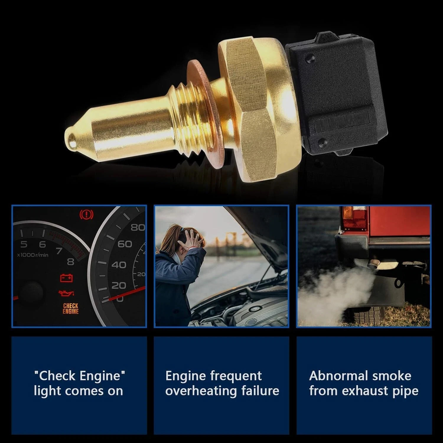 OTUAYAUTO Engine Water Coolant Temperature Sensor -Replacement for BMW 320i