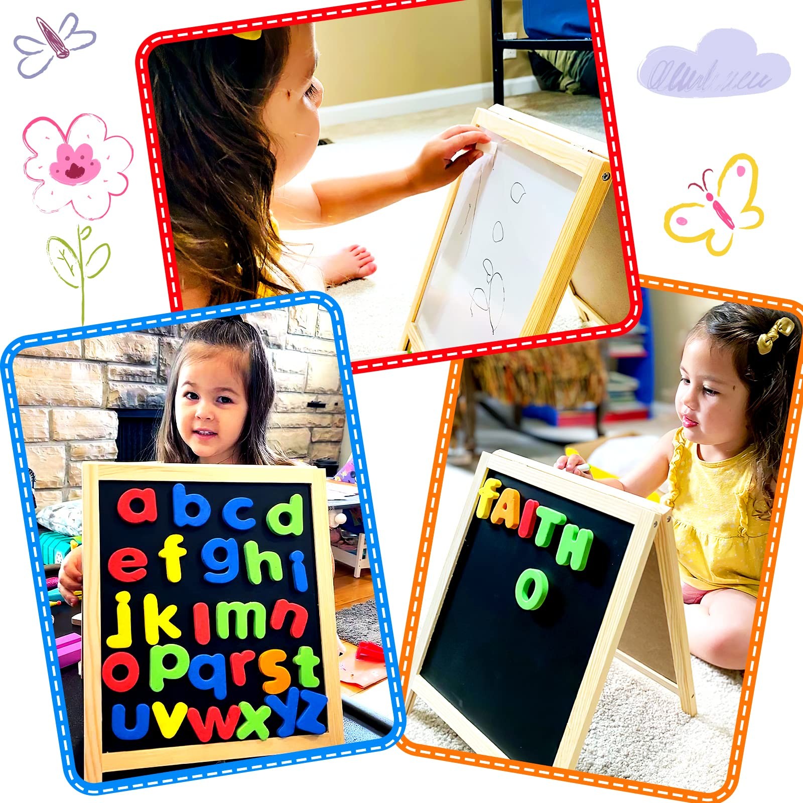 Magnetic Letters and Numbers for Toddlers, Magnetic Board for Kids, ABC Alphabet