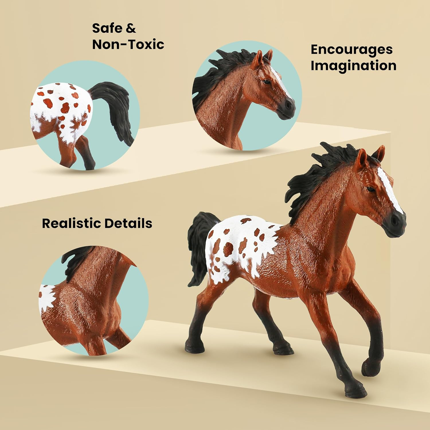 6PCS Farm Animal Toys for Kids 3-5 Realistic Plastic Farm Animal Figurines Educa