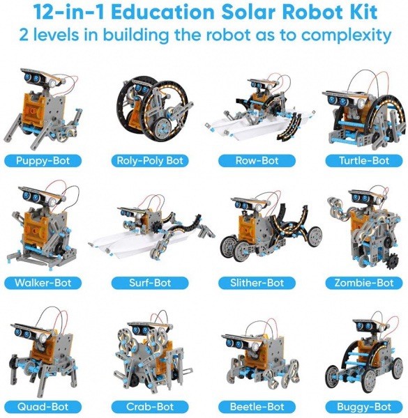 Aesgogo Solar Robot Creation Kit 12 Different Robot Style To Be Made Science New