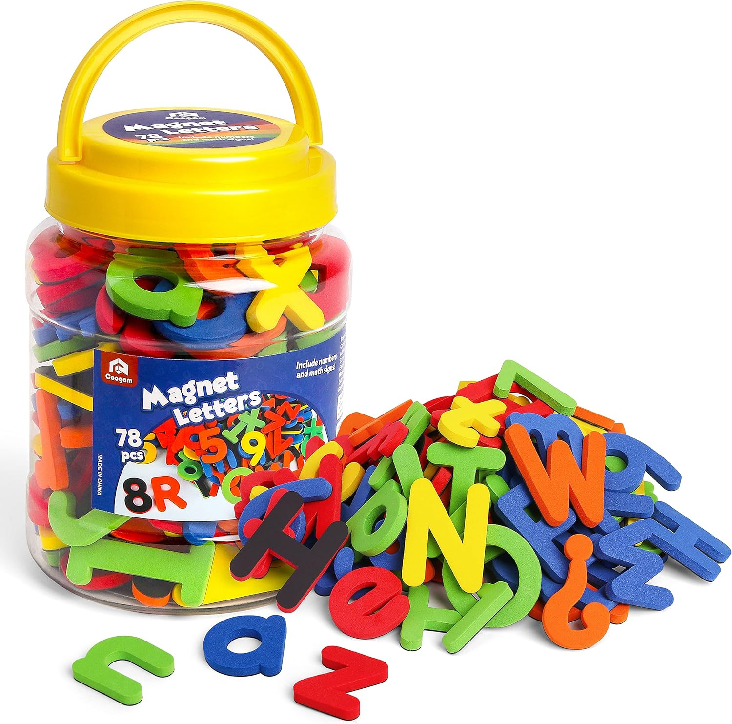 EVA Magnetic Letters Numbers 78 Pcs Alphabet ABC 123 Fridge Magnets Colorful Edu