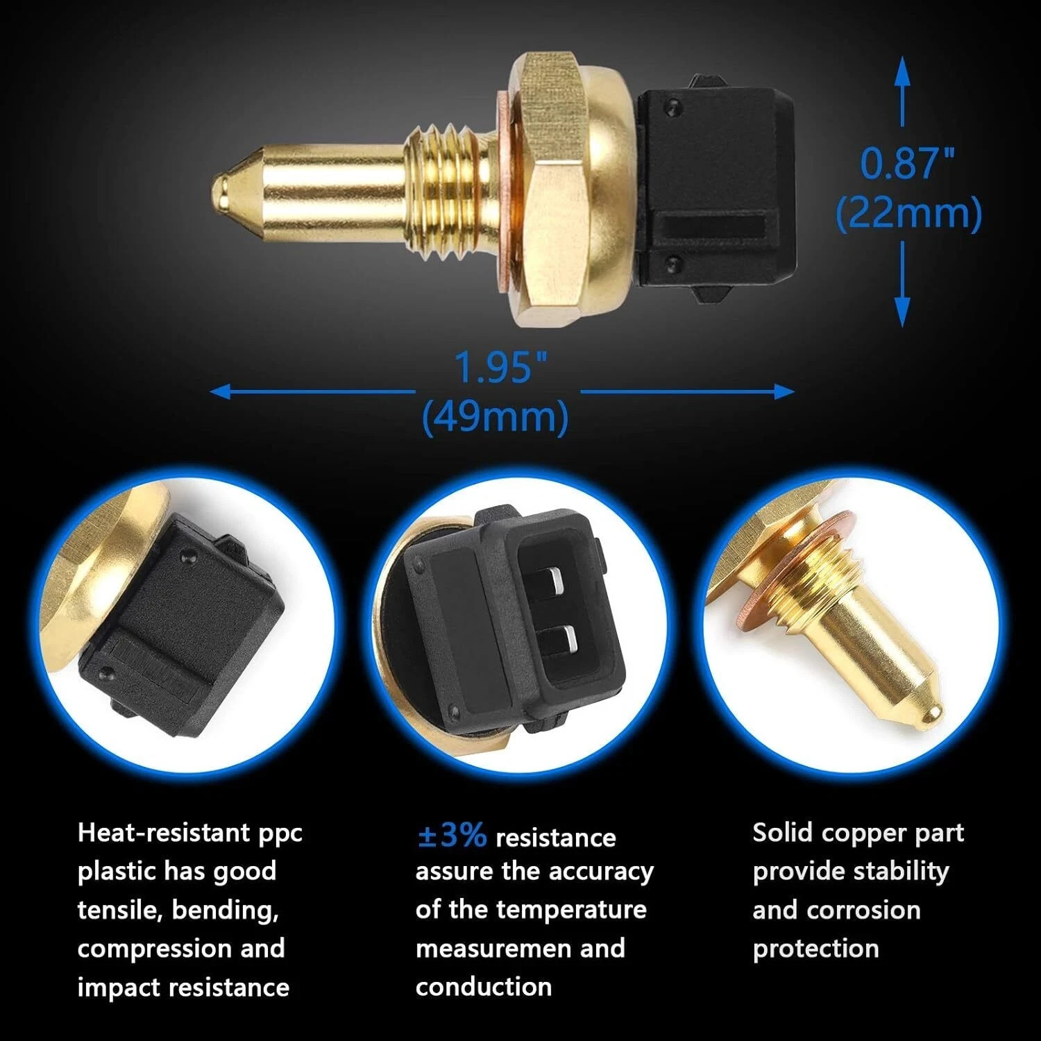 OTUAYAUTO Engine Water Coolant Temperature Sensor -Replacement for BMW 320i
