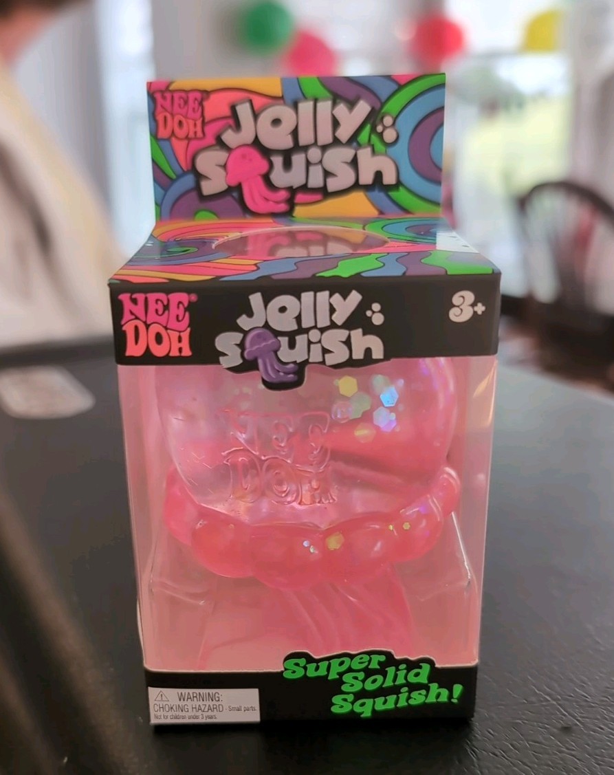 NeeDoh JELLYFISH SQUISH Pink Sparkle ✨ Jellyfish Squishy schylling
