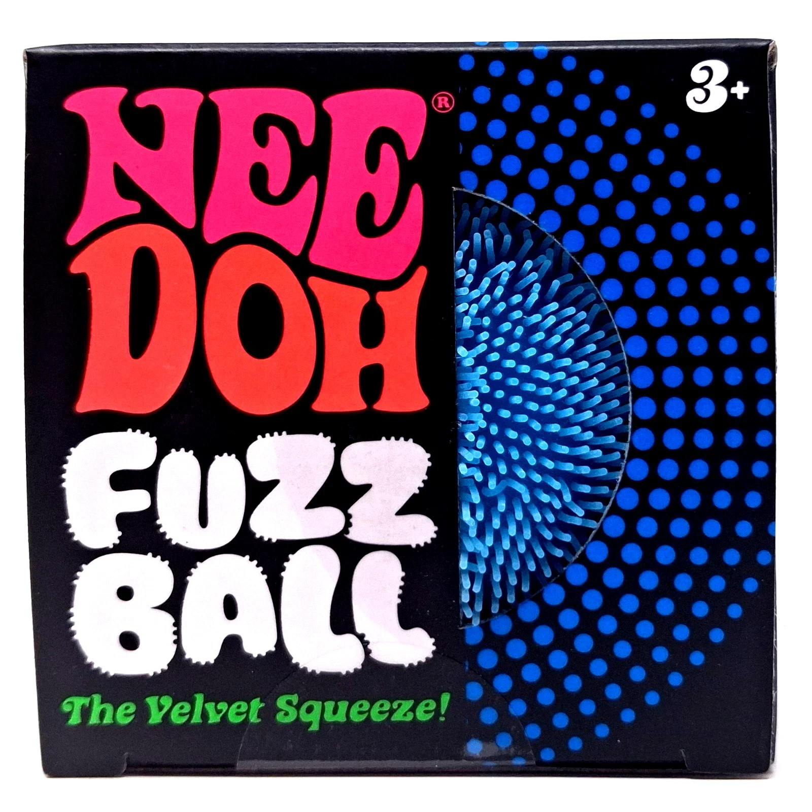 Schylling NeeDoh Fuzz Ball The Velvet Squeeze Squishy Sensory Toy Blue New