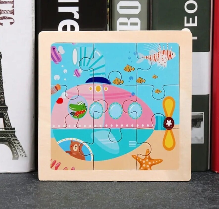 6pcs/set Animal Wooden Tangram Puzzle Gifts For Kids