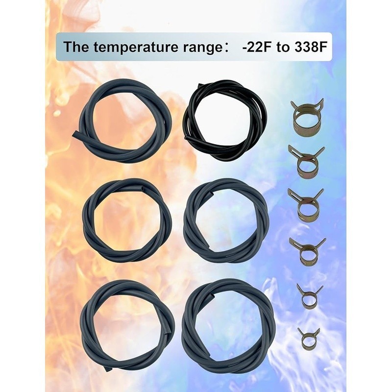 Fuel Line Hose 36PCS Clips 1/8 5/32 1/4 1/5 3/16 5/16 ID Gas Diesel 3FT New