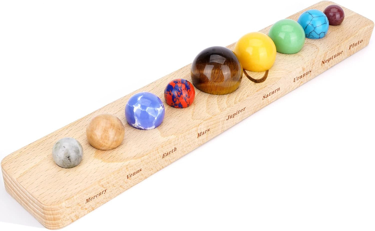 Nine Planets Gem Stones Planets Decorations Solar System Model Handmade Space Ho