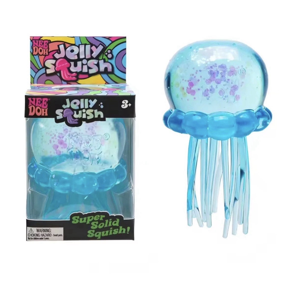 Blue Jellyfish Jelly Squish Stress Toy Fidget Squeeze Super Solid Squish