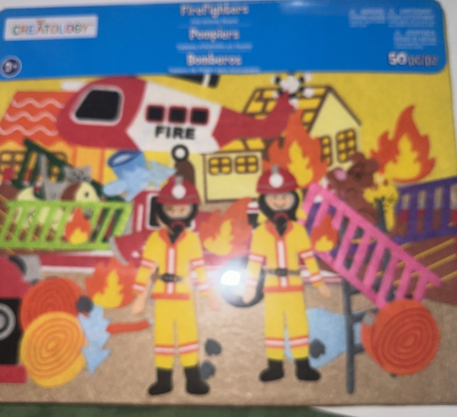 Creatology Firefighters Felt Activity Board 50 Pieces 15“ X 12 1/2“ New Toy