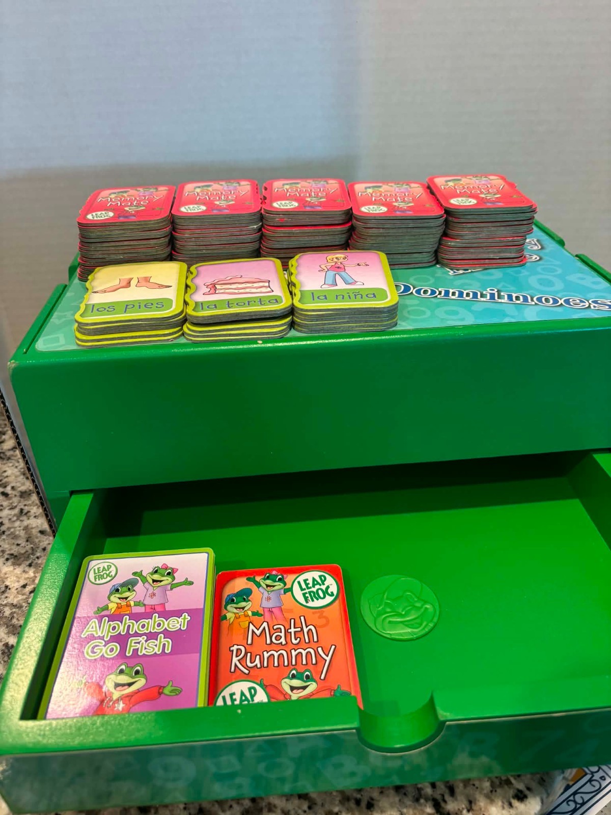 Leap Frog My Card Game Set Math Rummy Alphabet Go Fish Bilingual Memory Mate