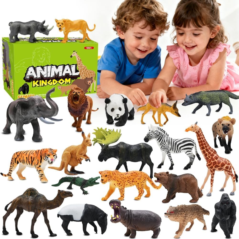 Safari Animals Figures Toys 21Pcs Realistic Wild Zoo