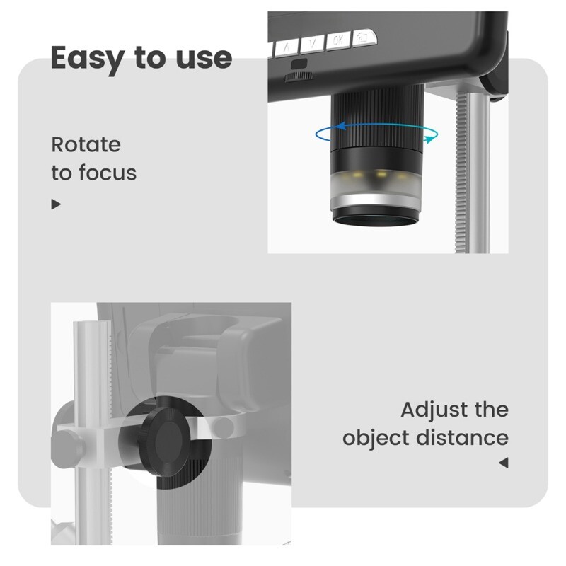 7 Inch MicroscopeMagnification Photo Video 3D Effect Microscope