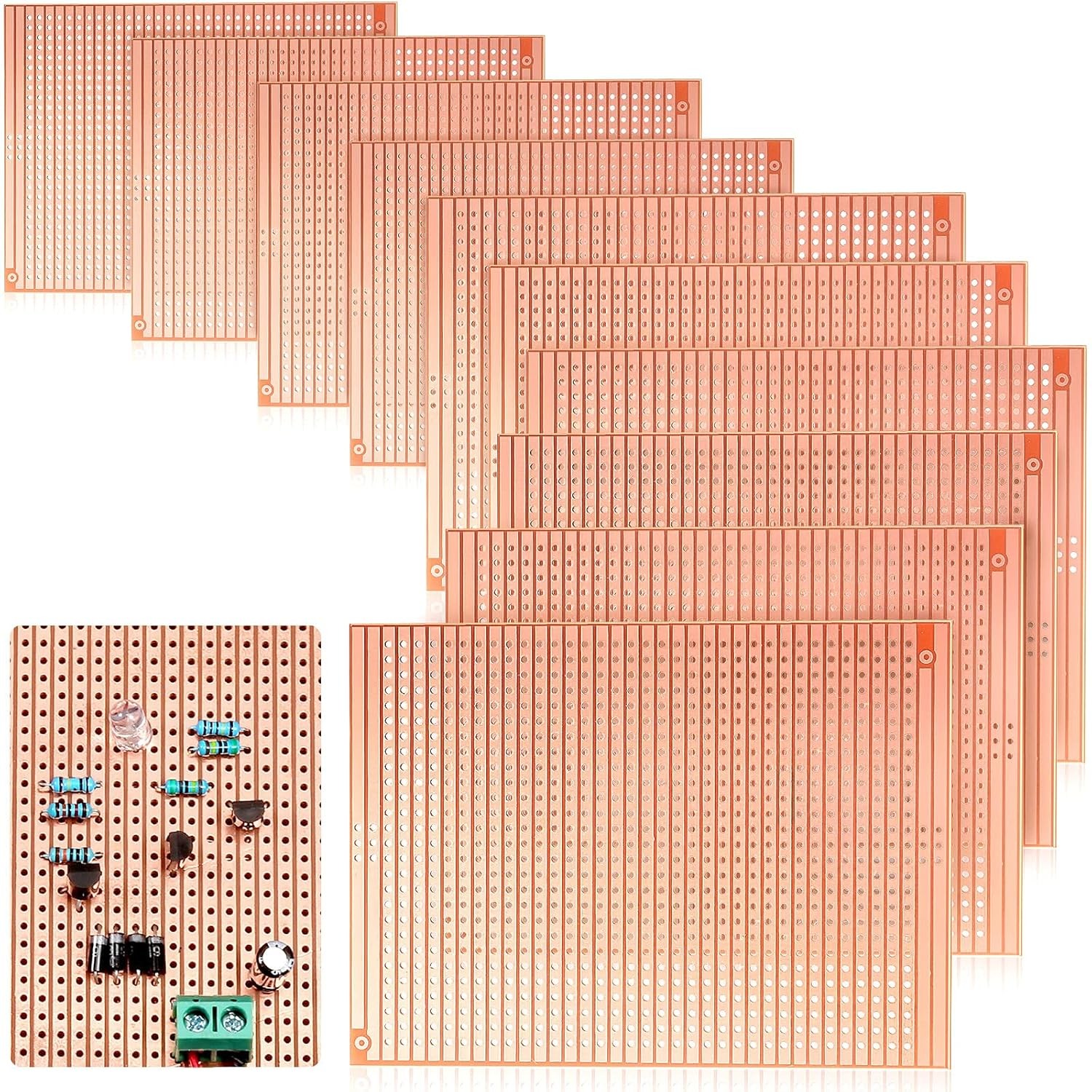 10 PCS 73mm x 100mm PCB Board Prototype Kit Protoboard Copper Strip Board…