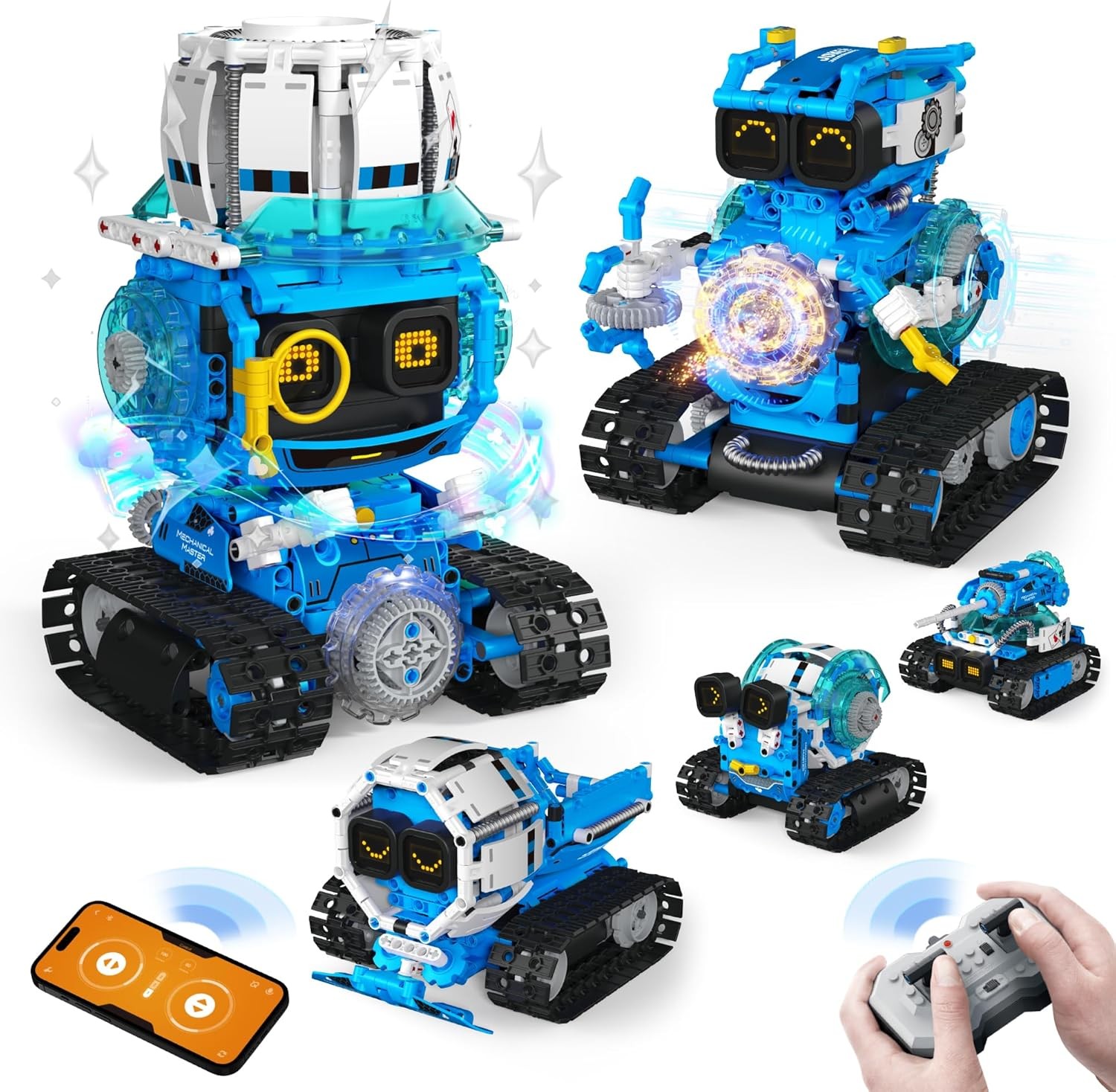 STEM Robot Building Kit 5 in 1 494PCS Remote App Control Toy