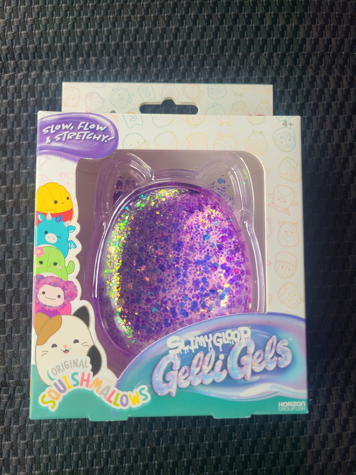 Purple Slimygloop Squishmallows Gelli Gels Slow-Flow Stretch Sensory Toy