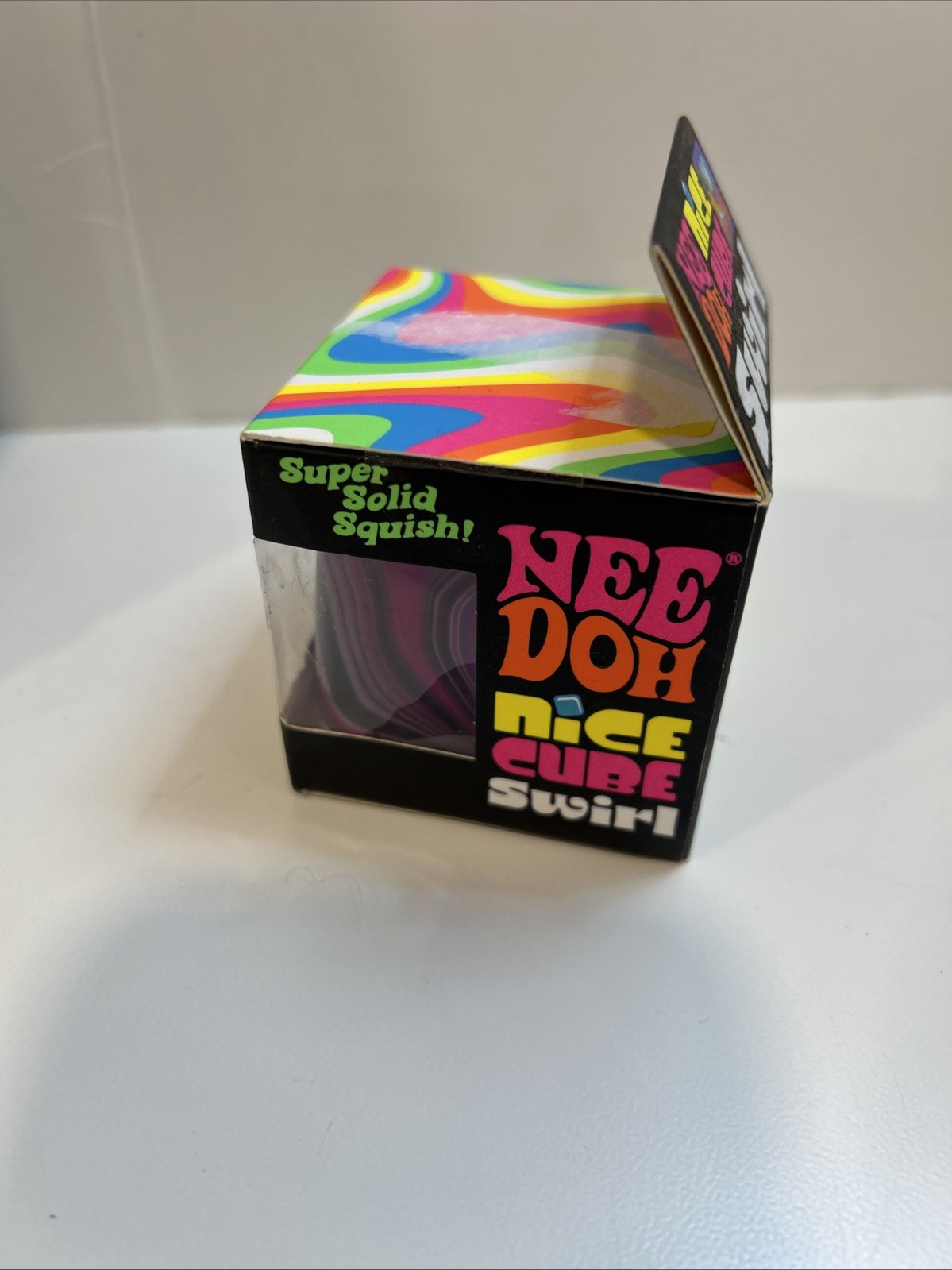 Nee Doh Nice Cube Swirl Super Solid Squish Multicolor Pink Black White NEW