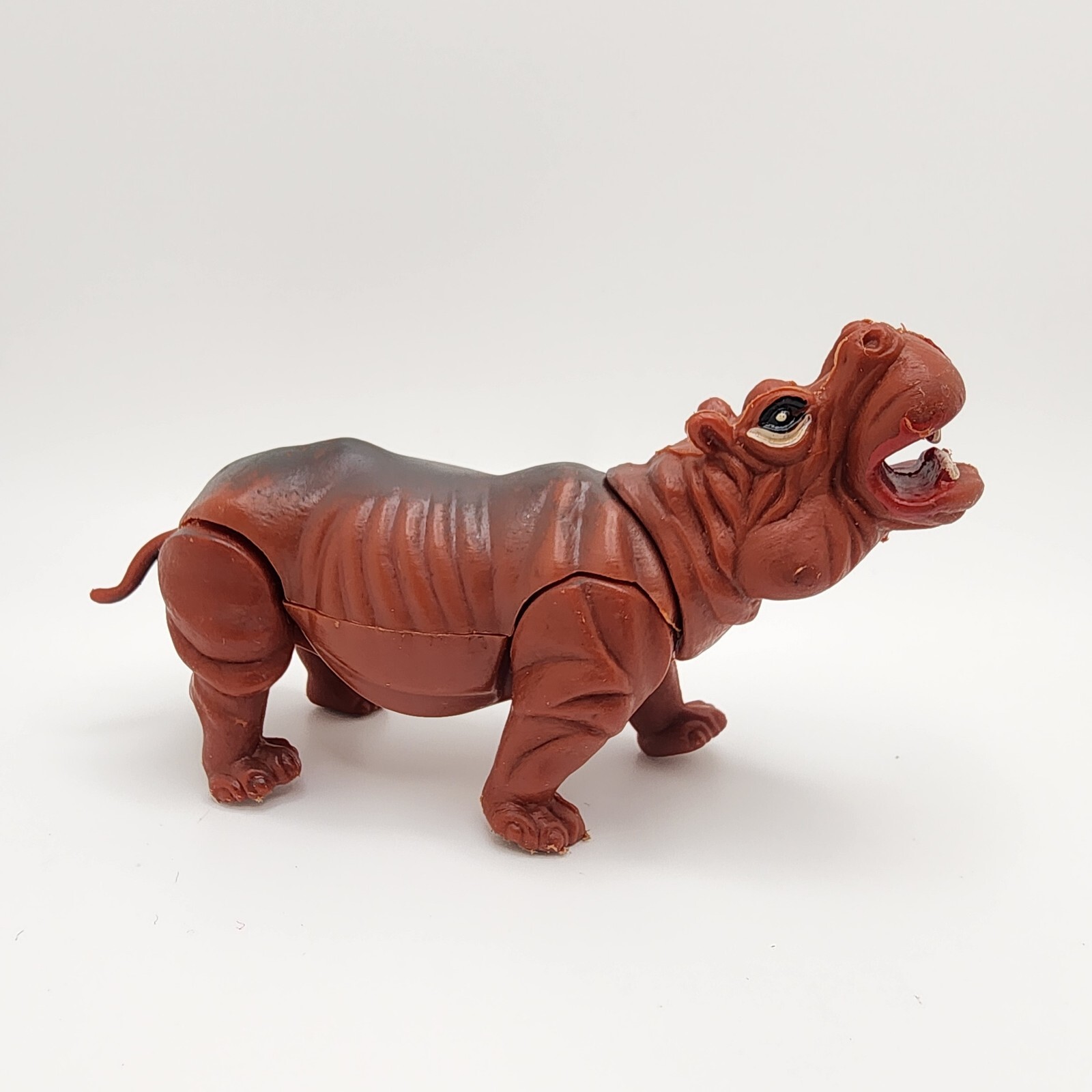 Vintage Hard Rubber PVC Articulated Hippo Toy Animal Figure