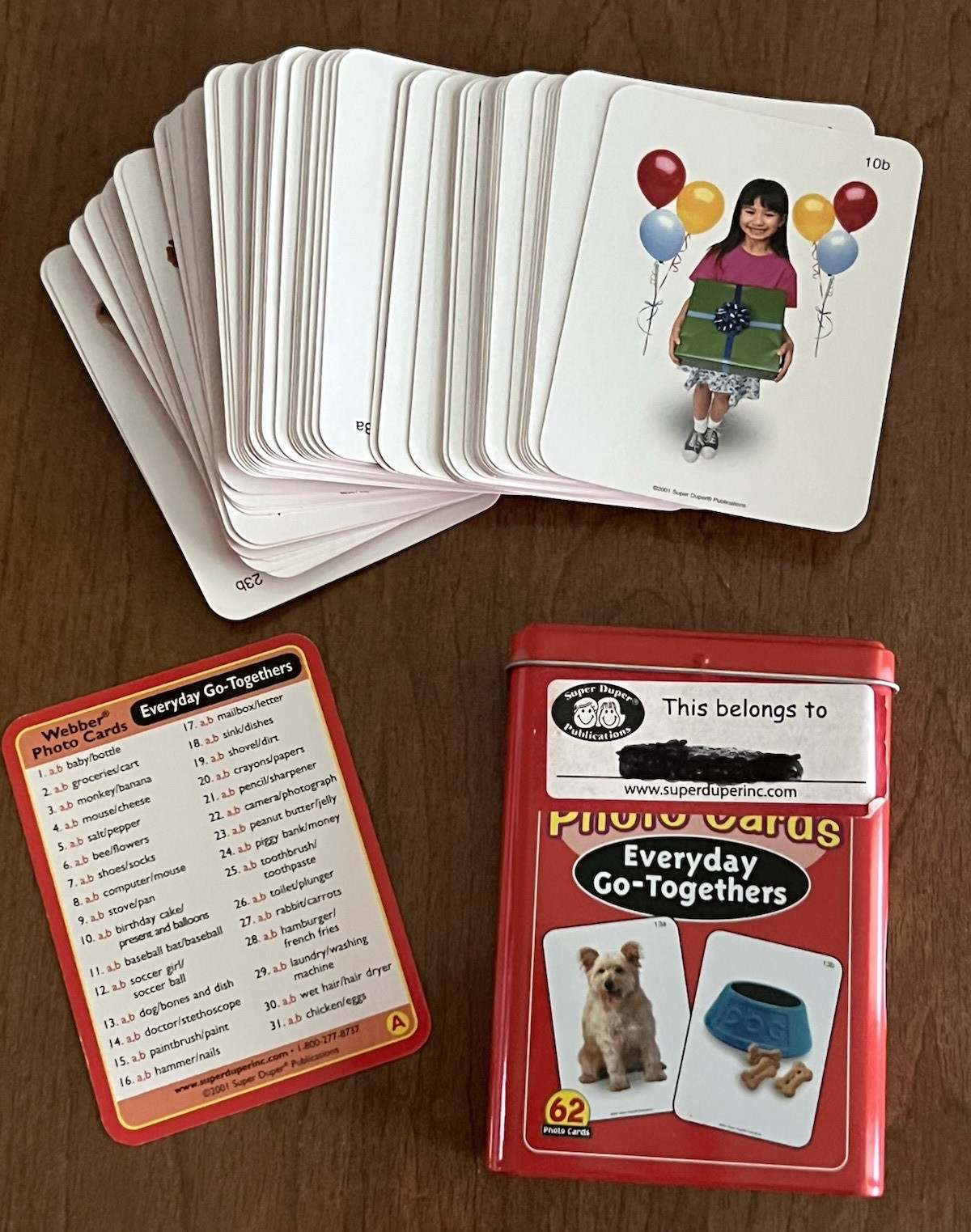 Super Duper Webber Photo Cards Everday Go-Togethers #WFC-08, Speech Therapy