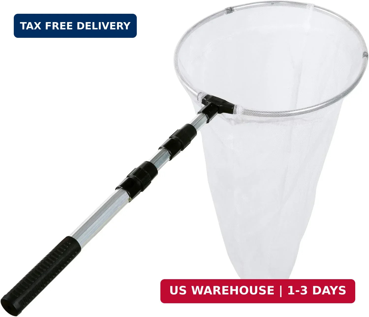 Insect and Butterfly Net with 12″ Ring, 24″ Net Depth, Handle Extends to 36 Inch