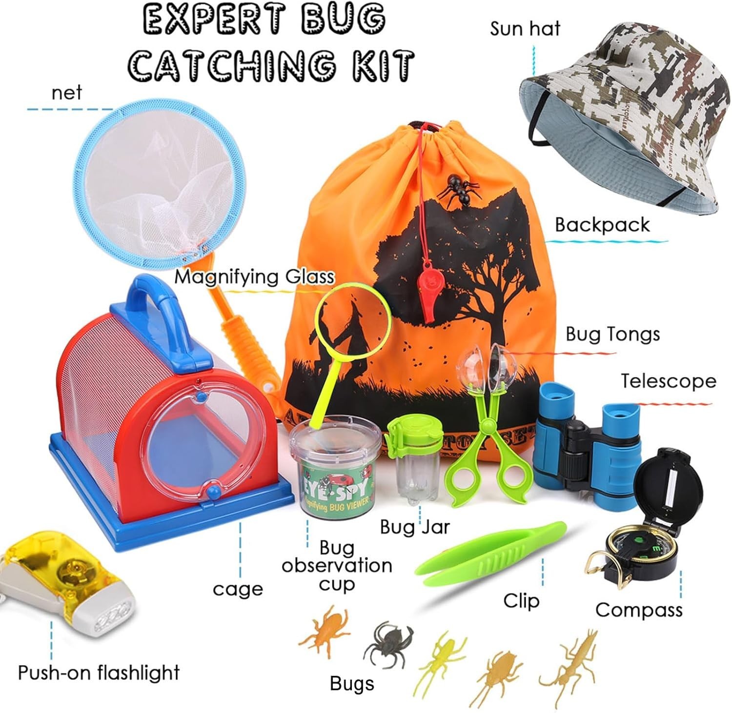 STEM Outdoor Explorer Kit with Binoculars & Critter Collector for Ages 3-12