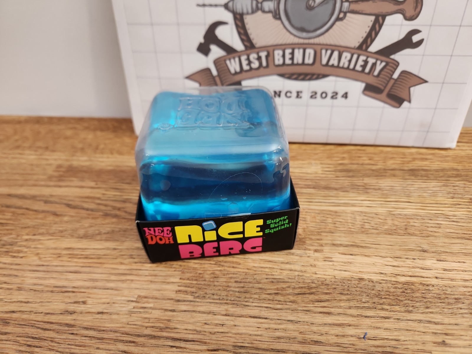 NeeDoh Nice Berg Blue XL Giant Nee Doh Niceberg Solid Squish Cube