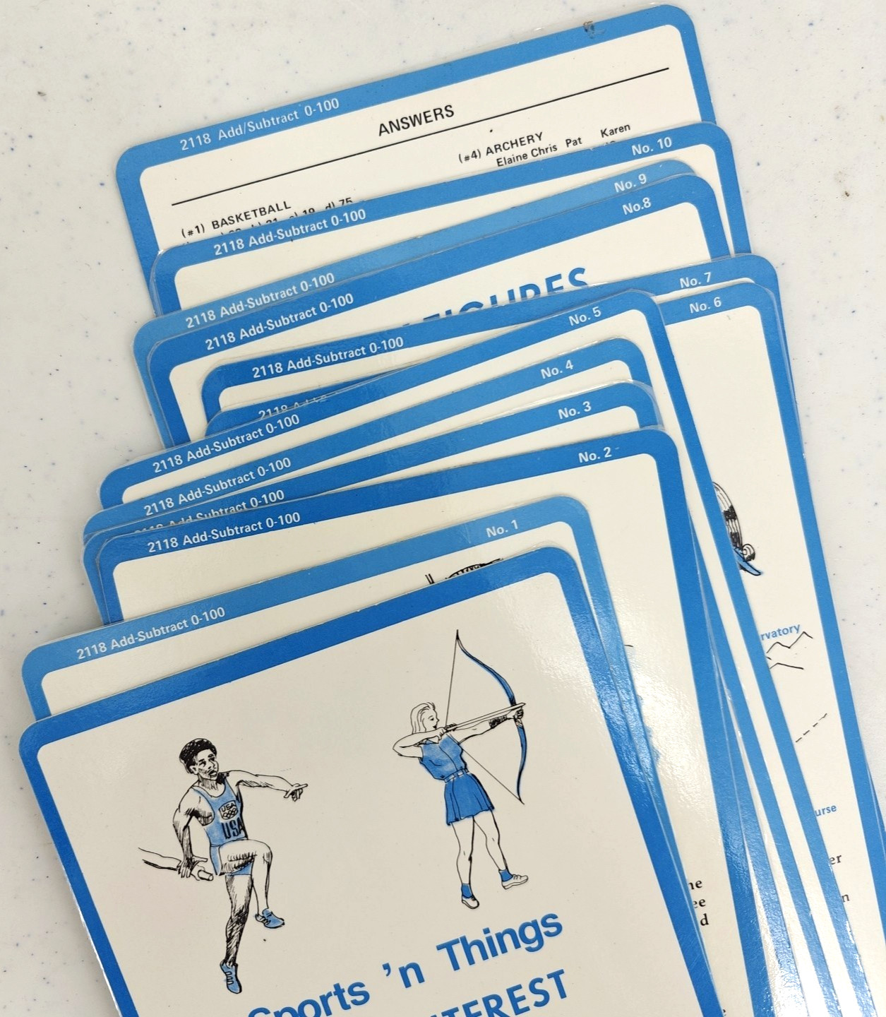 VTG 1974 Sports ‘n Things High Interest Math Series Game Flash Cards Home School