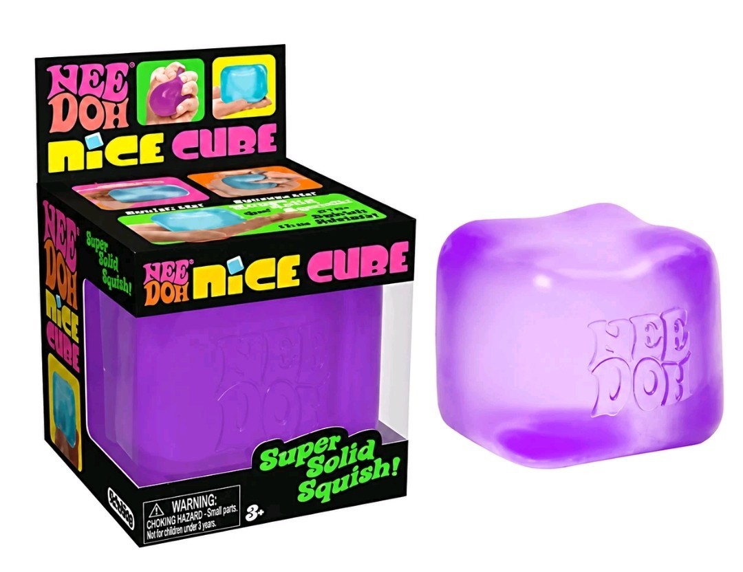 Nee Doh Nice Cube PURPLE ICE Super Solid Squish Authentic NEW Needoh