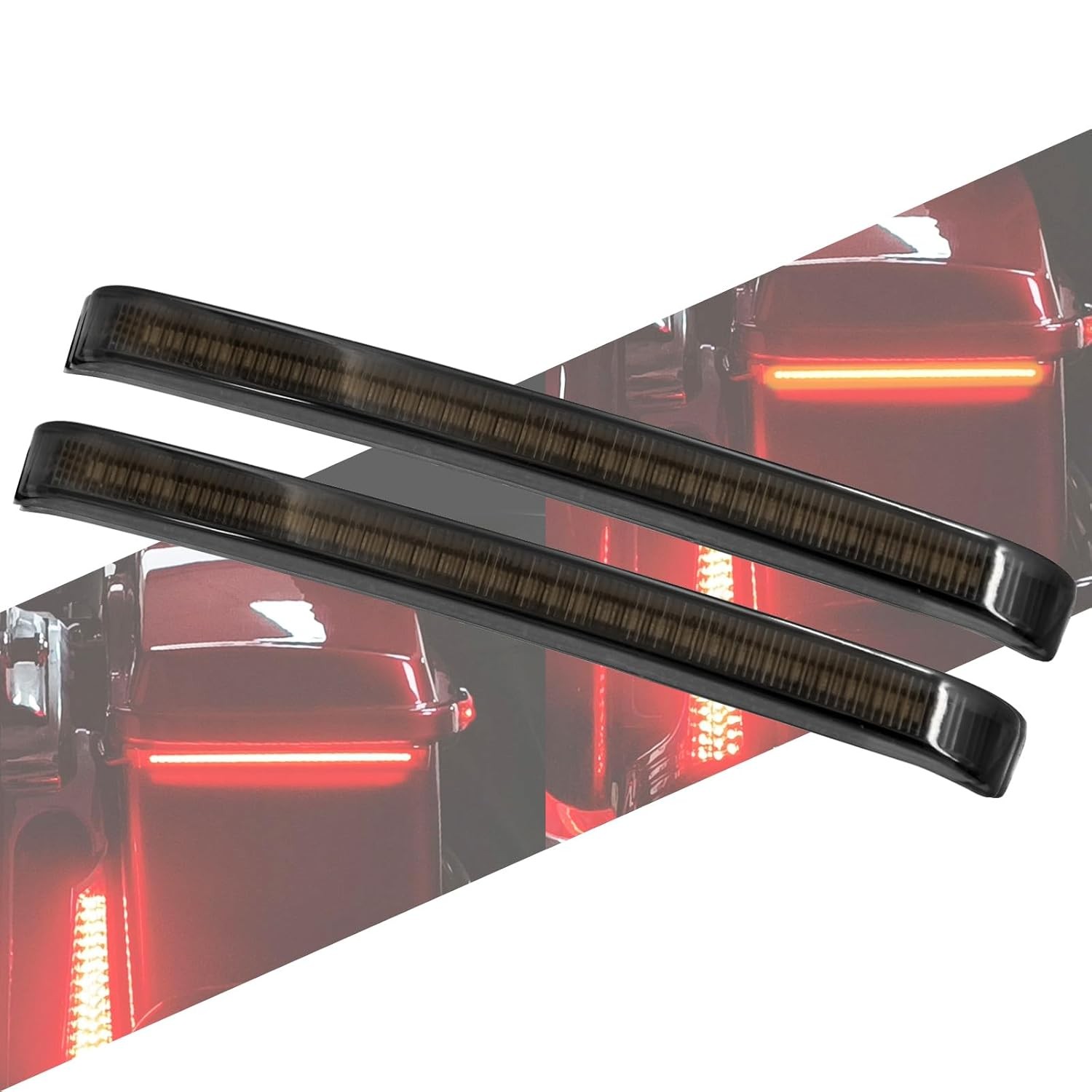 Motorcycle Saddlebag Tail Light LED Sequential Turn Signal Brake Running Lamp