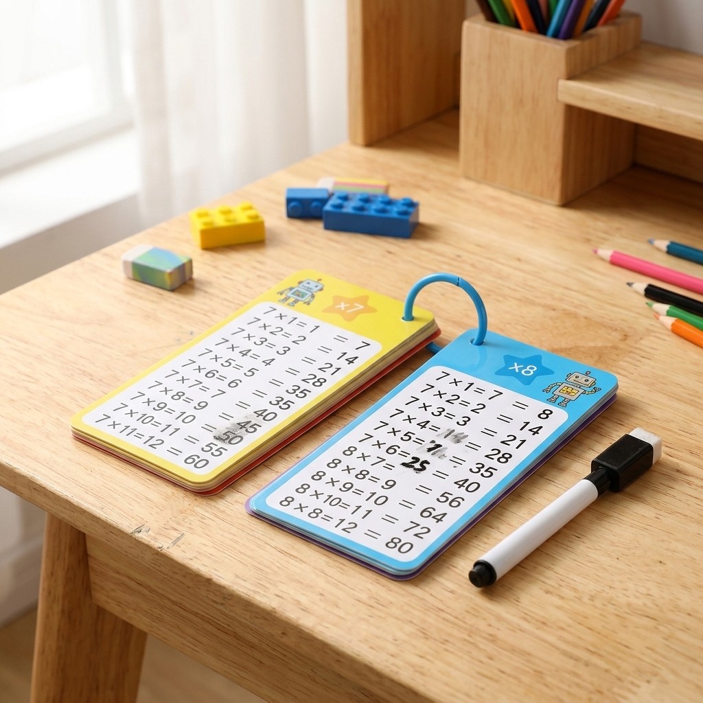 15 Pcs Multiplication Flash Cards 0-12 with 2 Dry Erase Pens & Binding Ring