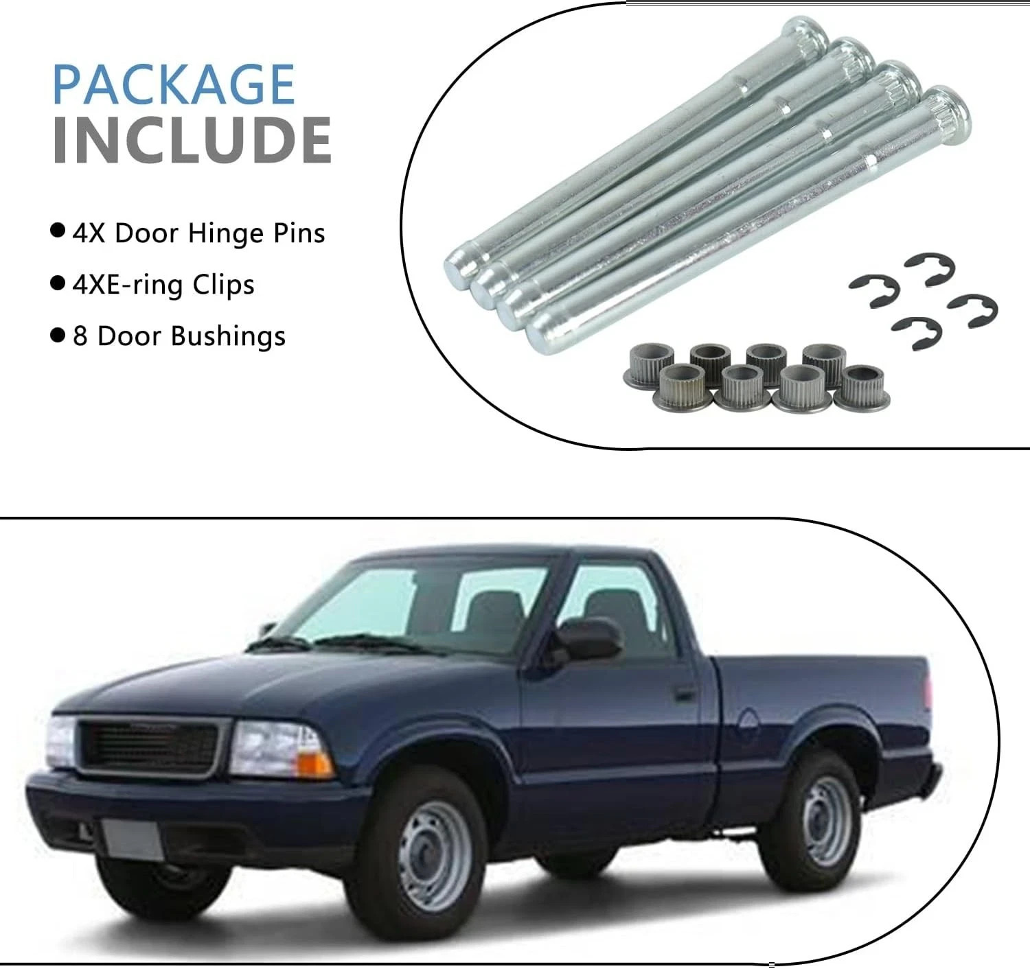 Door Hinge Pin and Bushing Kits Compatible with 1994-2004 Chevy S10 GMC Blazer