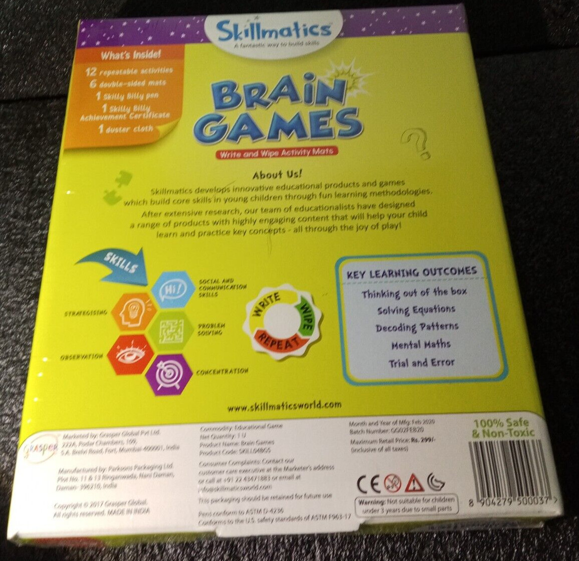 Skillmatics Brain Games write and wipe activity mats new in box