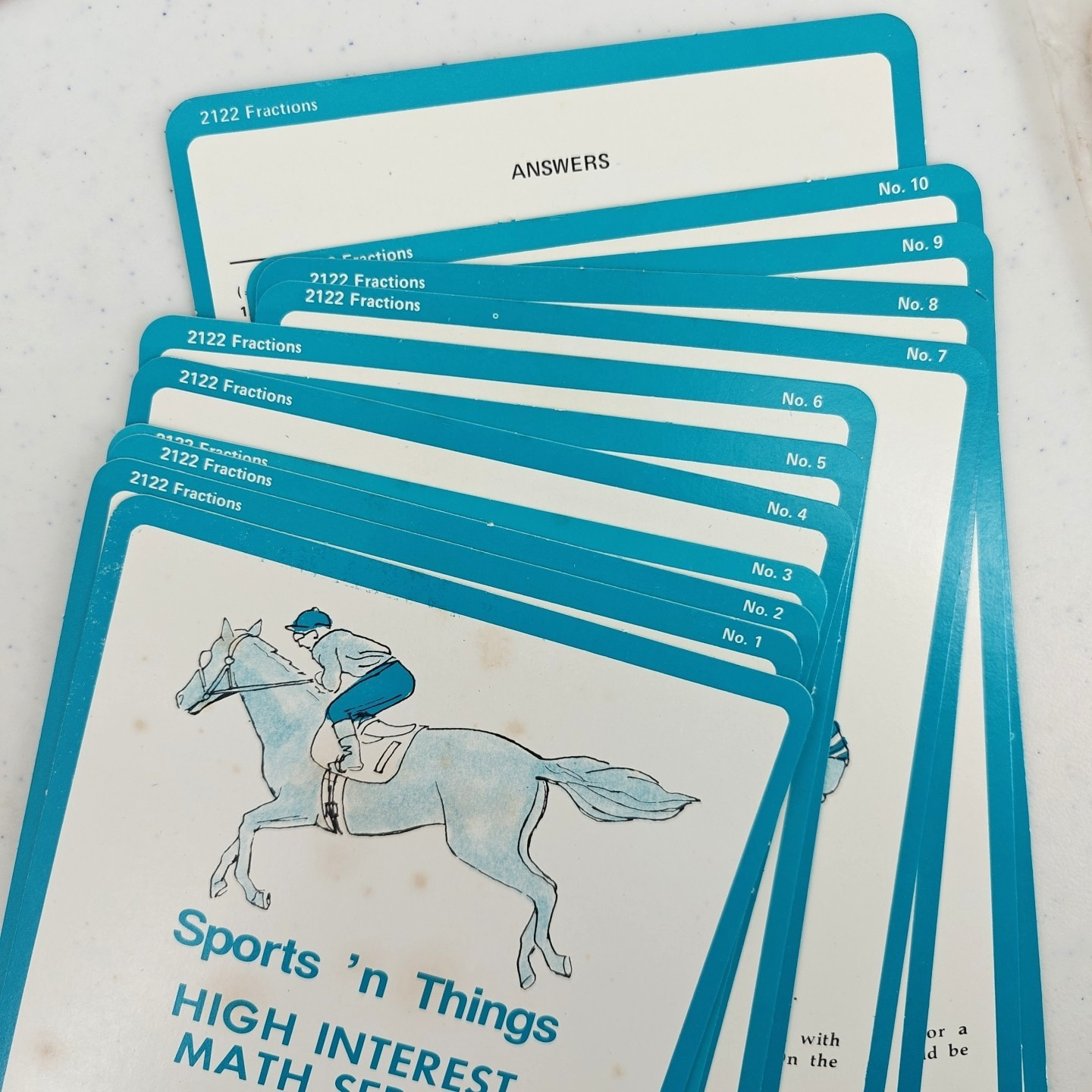 VTG 1974 Sports ‘n Things High Interest Math Series Game Flash Cards Home School