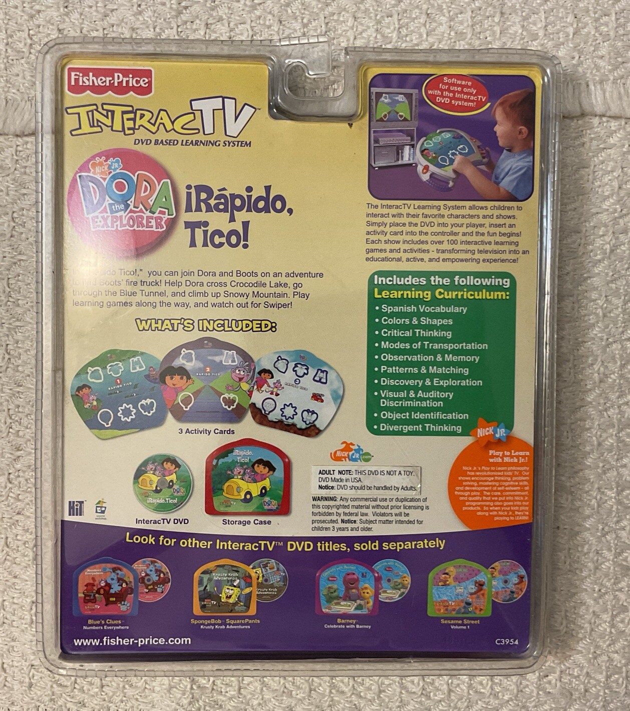 Fisher Price InteracTV DORA THE EXPLORER Rapido Tico! – C3954, BRAND NEW
