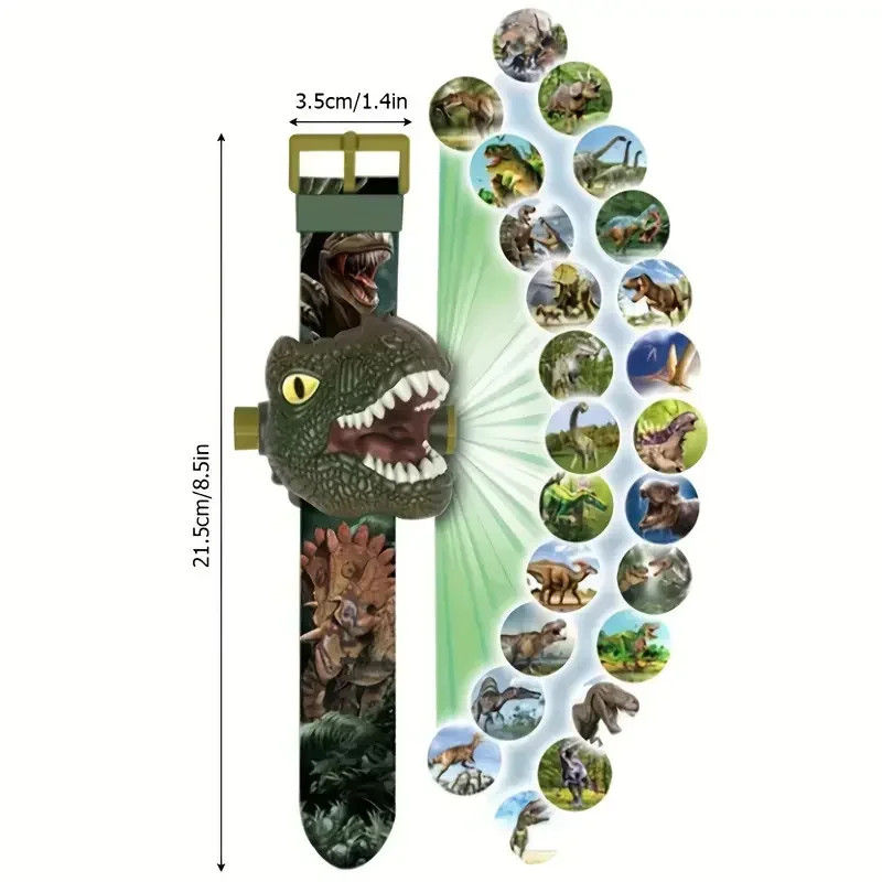 1Pc 3D Dinosaur Projection Electronic Watch for Kids – Fun Luminous Toy
