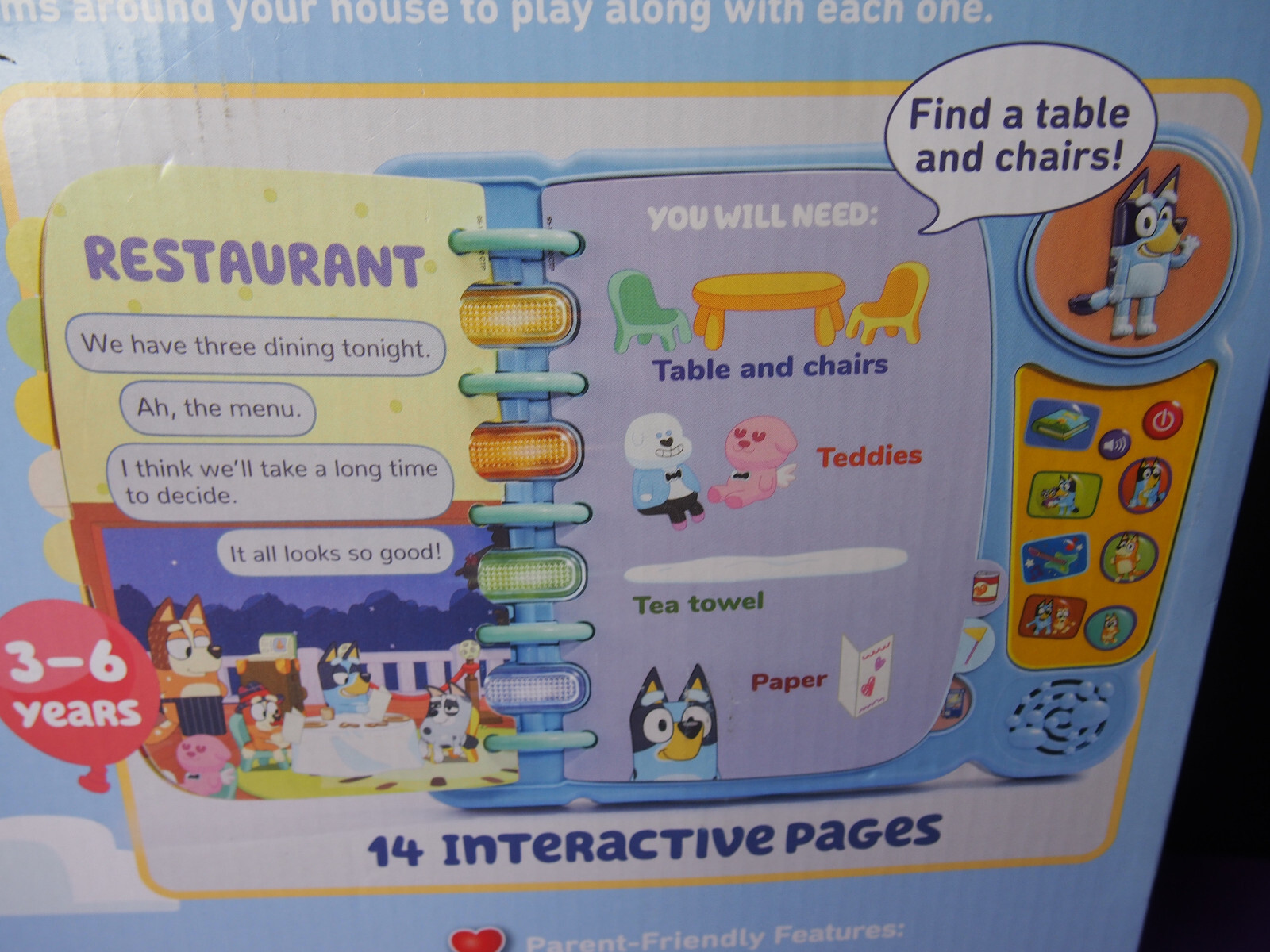 Blueys Book of Games Play Taxi, Hotel, Zoo, Claw Over 400+ Sound & Phrases Vtech