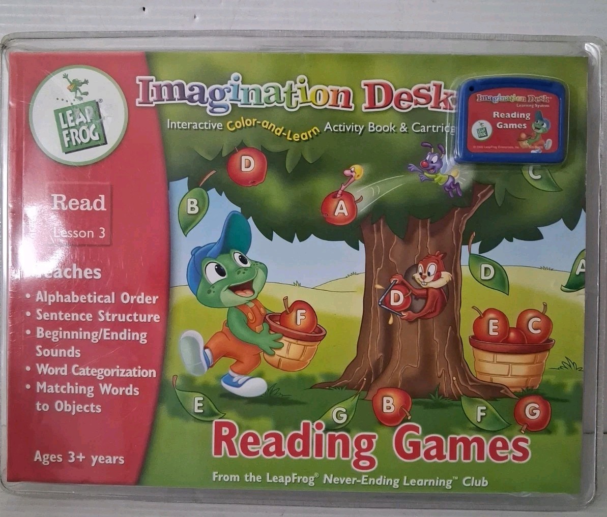 Leap Frog Imagination Desk Reading Games Read Lesson 3 – Cartridge + Book
